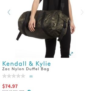 Kendall and Kylie Army Green Duffle Bag